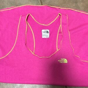 The North Face Fuchsia Tank with Yellow Trim
